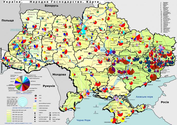 карта промышленности украины