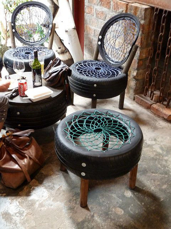 Comfortable furniture from tires