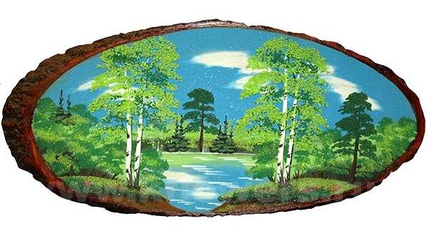 Picture on a cut of a tree