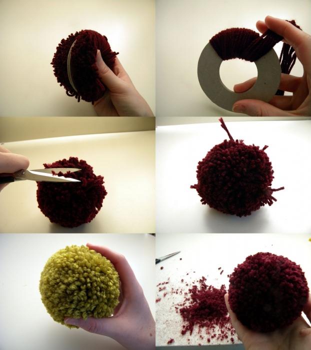 how to make pompoms from yarn