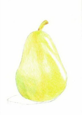 how to draw a pear in pencil