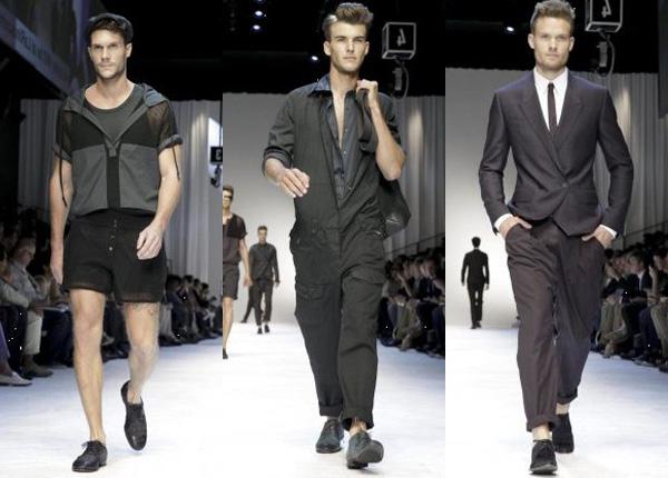 Dimensional grid of men's clothing