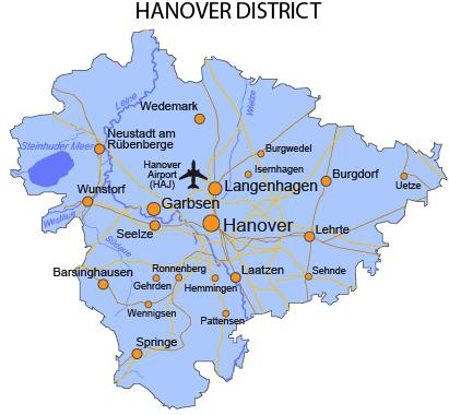 hannover on germany map