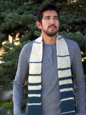 как связать мужской шарф спицами