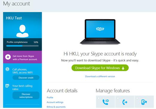 Skype: register without email