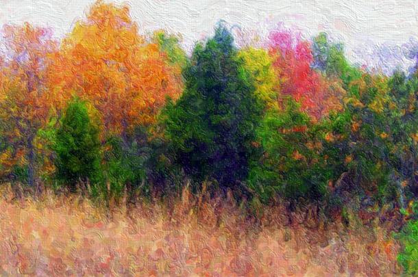 Как нарисовать красками осень