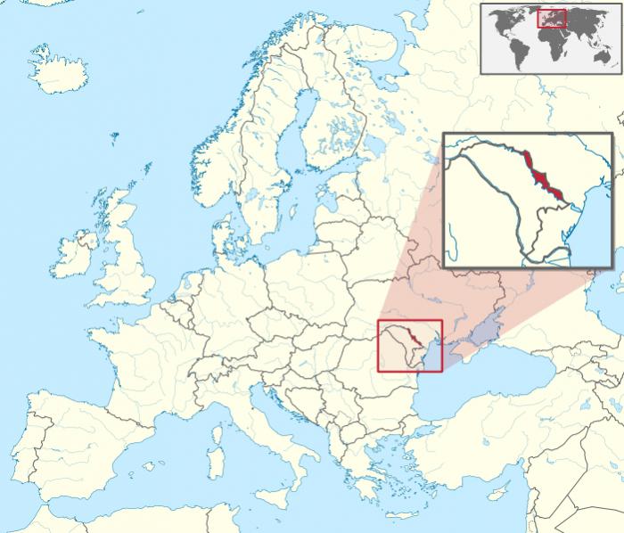 где находится на карте приднестровье