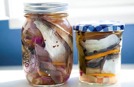 marinated herring with vinegar