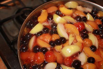 stewed apples and cherries for the winter