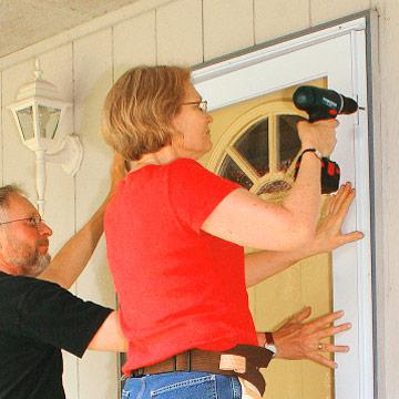 installation of slopes of the front door