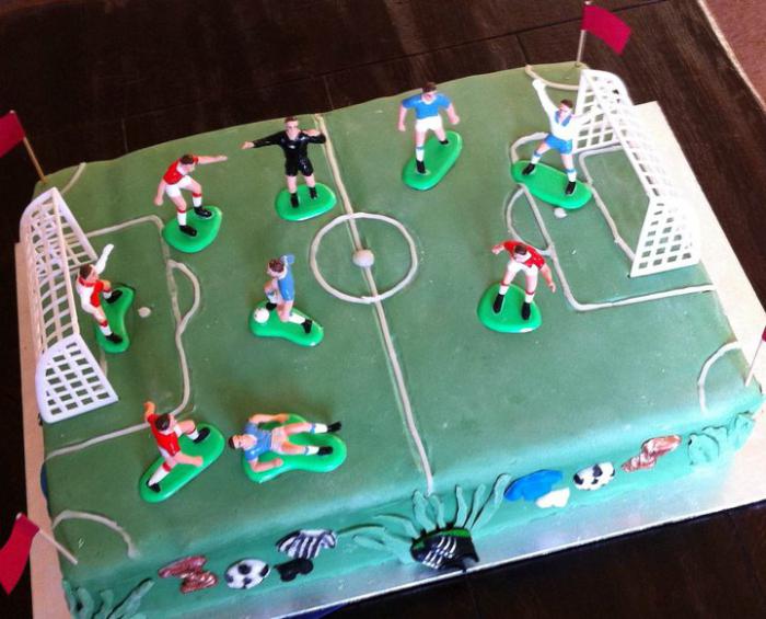 торт в виде футбольного поля 