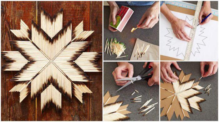 crafts made of matches with glue