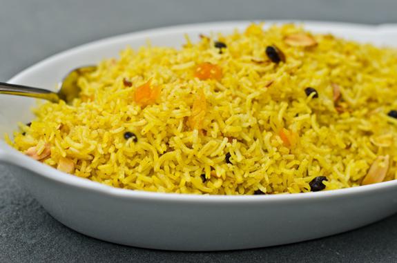 pilaf with dried fruits in a slow cooker