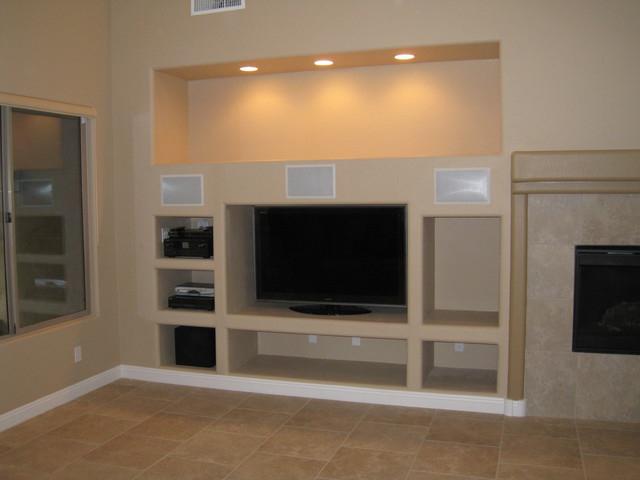 drywall niches in the living room