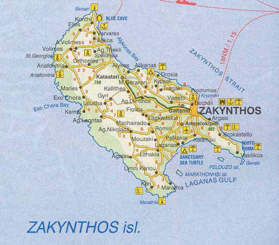 zakynthos map