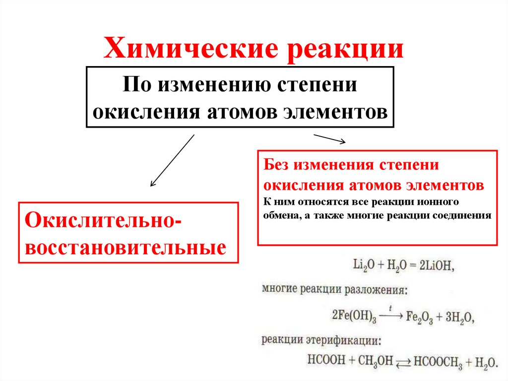 к окислительно восстановительным реакциям относится 