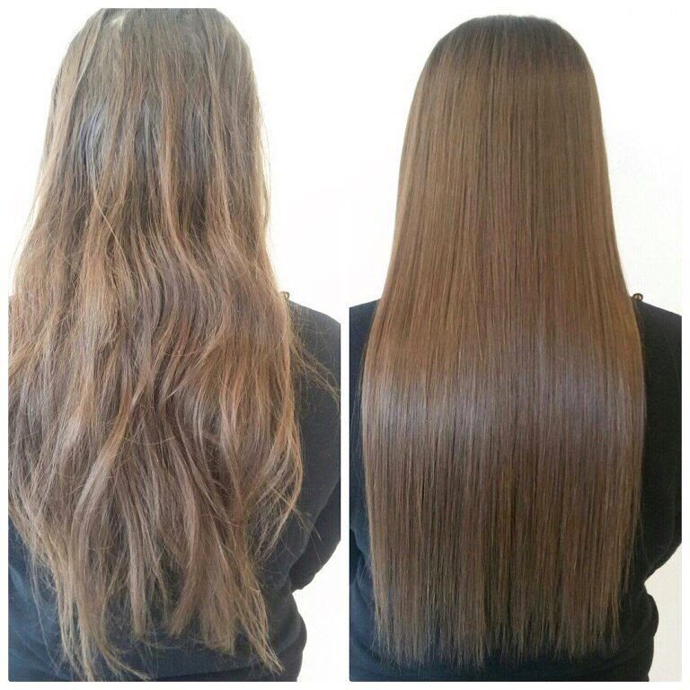 ламинирование волос до и после
