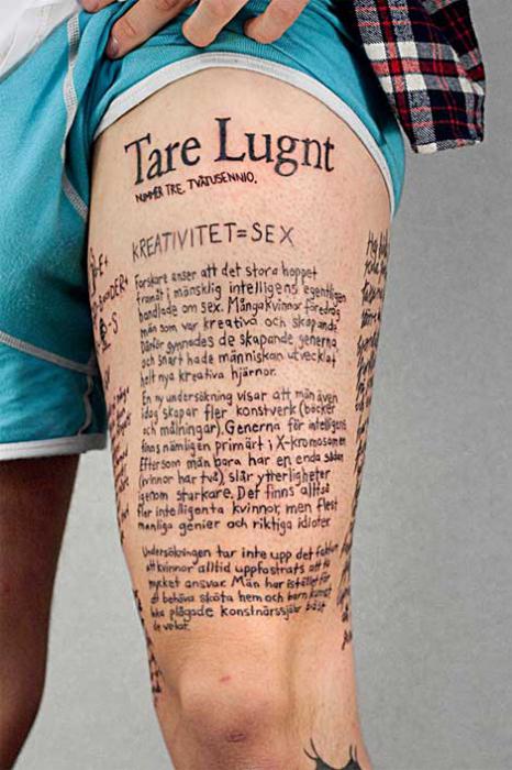 tattoo on the leg lettering