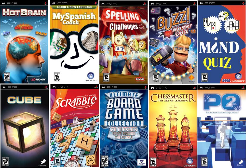 A variety of games on the PSP