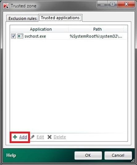 Kaspersky exceptions