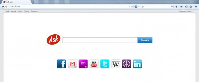 как удалить ask com стартовой страницей