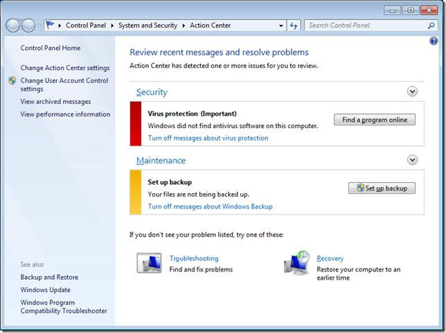 how to disable archiving in windows 7