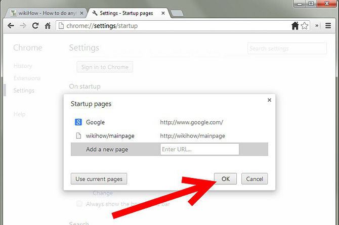 Как изменить стартовую страницу в гугл хром