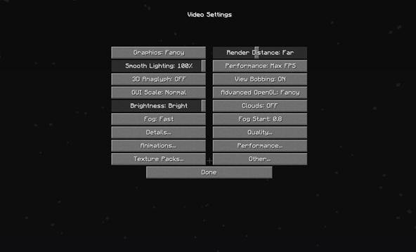 minecraft settings