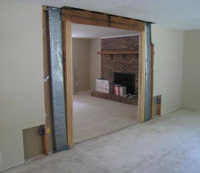 make an opening in the bearing wall