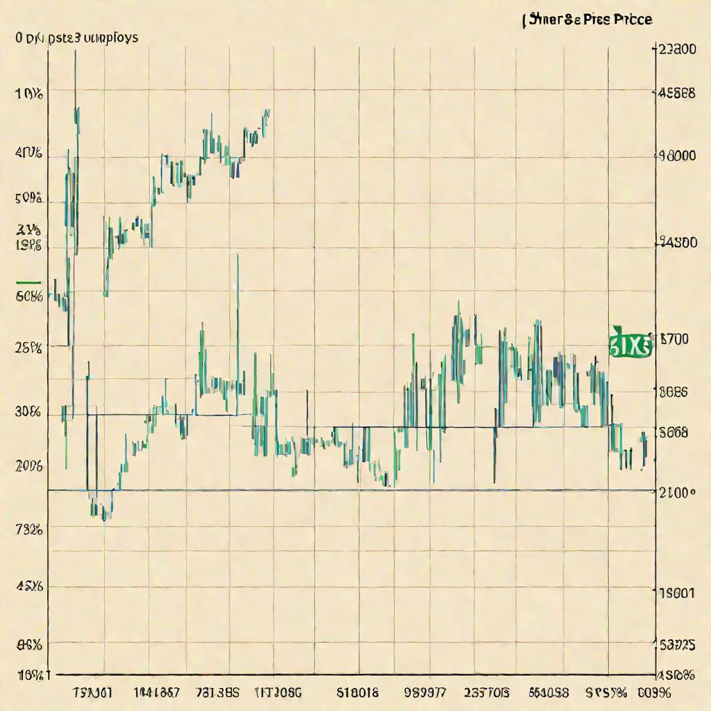 График акций, демонстрирующий колебания цены акций компании за определенный период.
