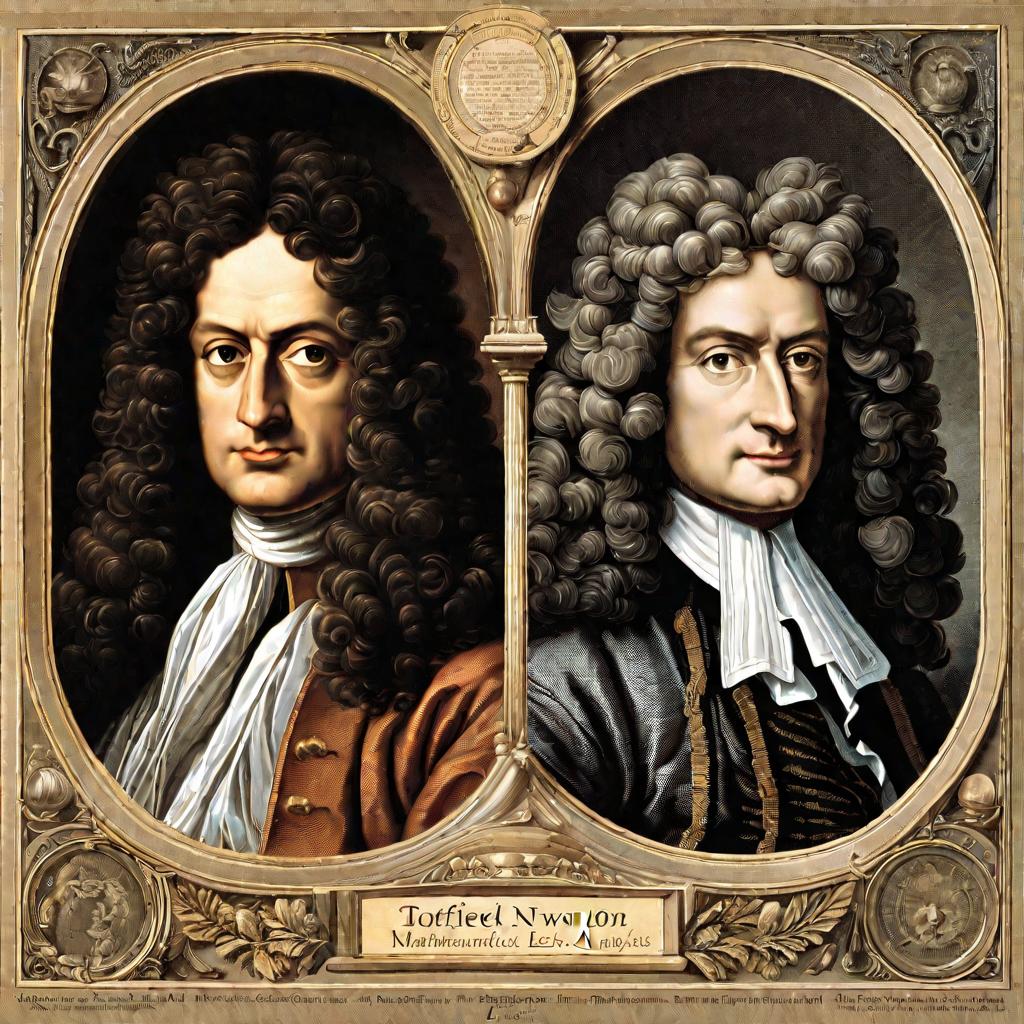 Портреты Исаака Ньютона и Готфрида Лейбница, пионеры математического анализа