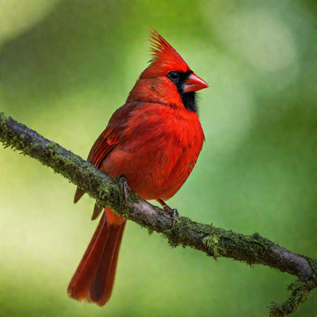 Красный кардинал на ветке