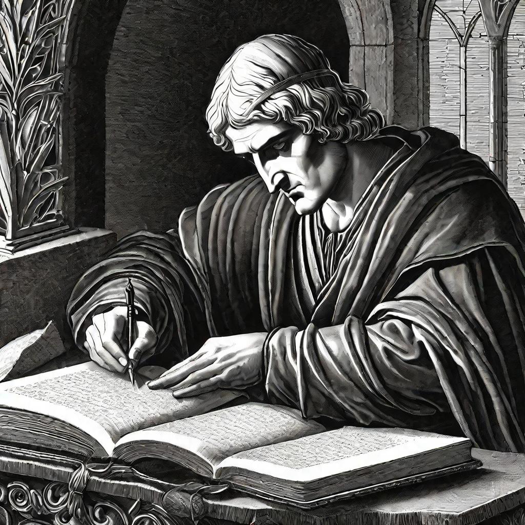 Портрет Данте за работой над Божественной Комедией