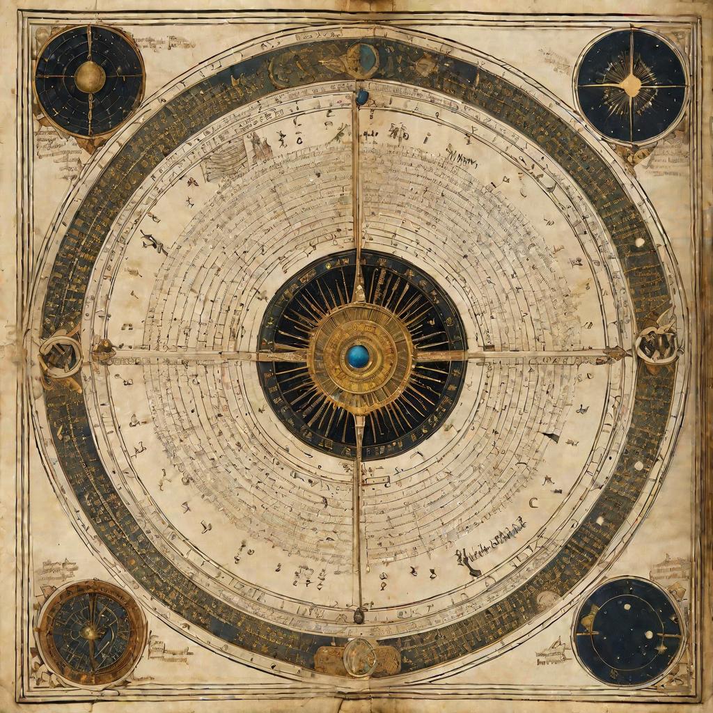 Рукопись по астрономии с римскими цифрами
