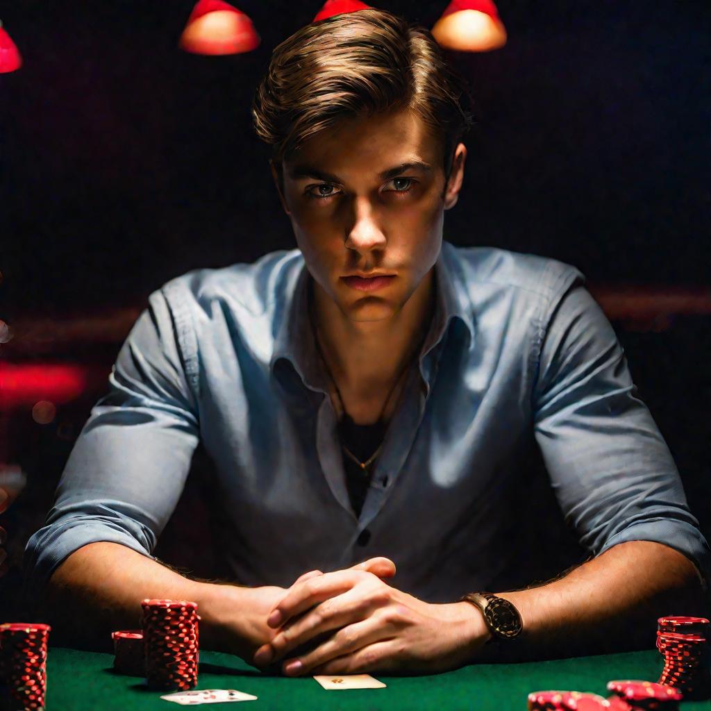 Портрет сконцентрированного игрока в покер