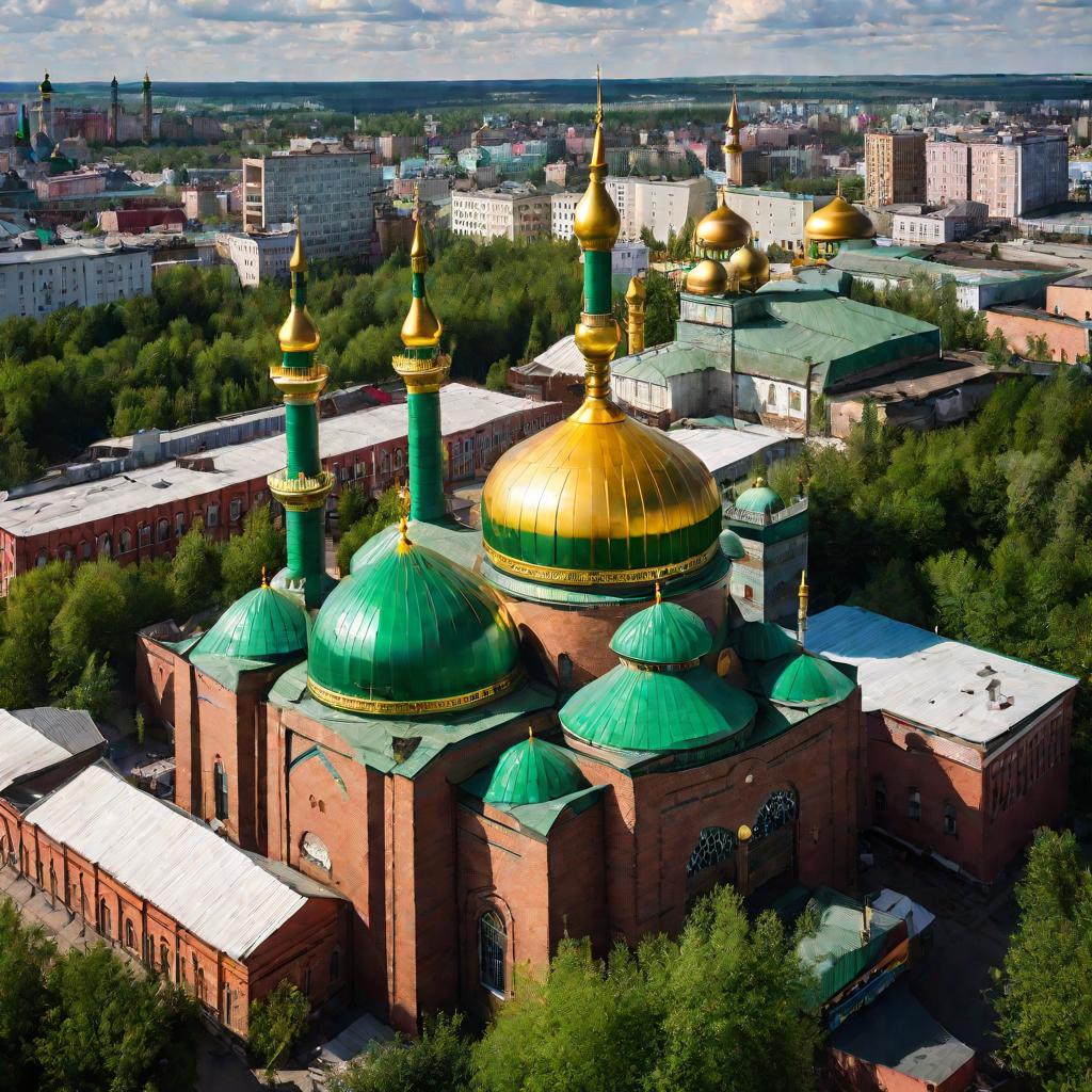 Вид сверху на мечеть в центре Челябинска