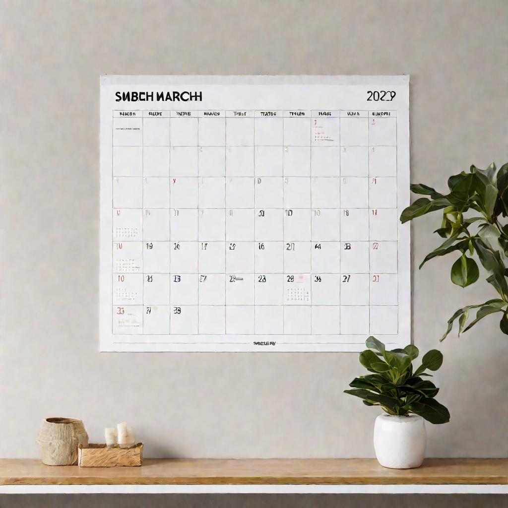 Календарь для заполнения табеля рабочего времени
