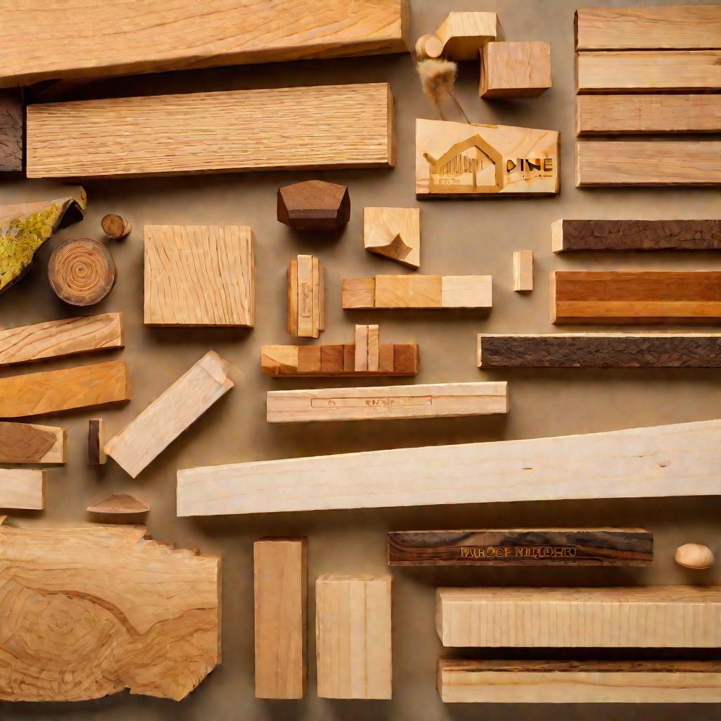 Образцы древесины в студии