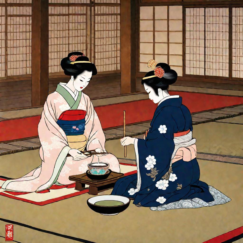 Японская чайная церемония в храме