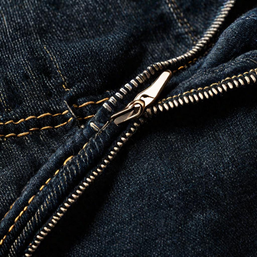 Детали молнии в джинсах