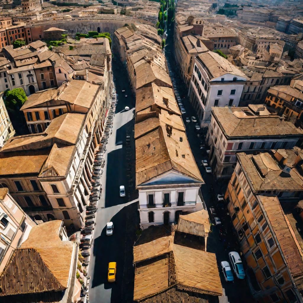 Вид сверху на исторический центр Рима.