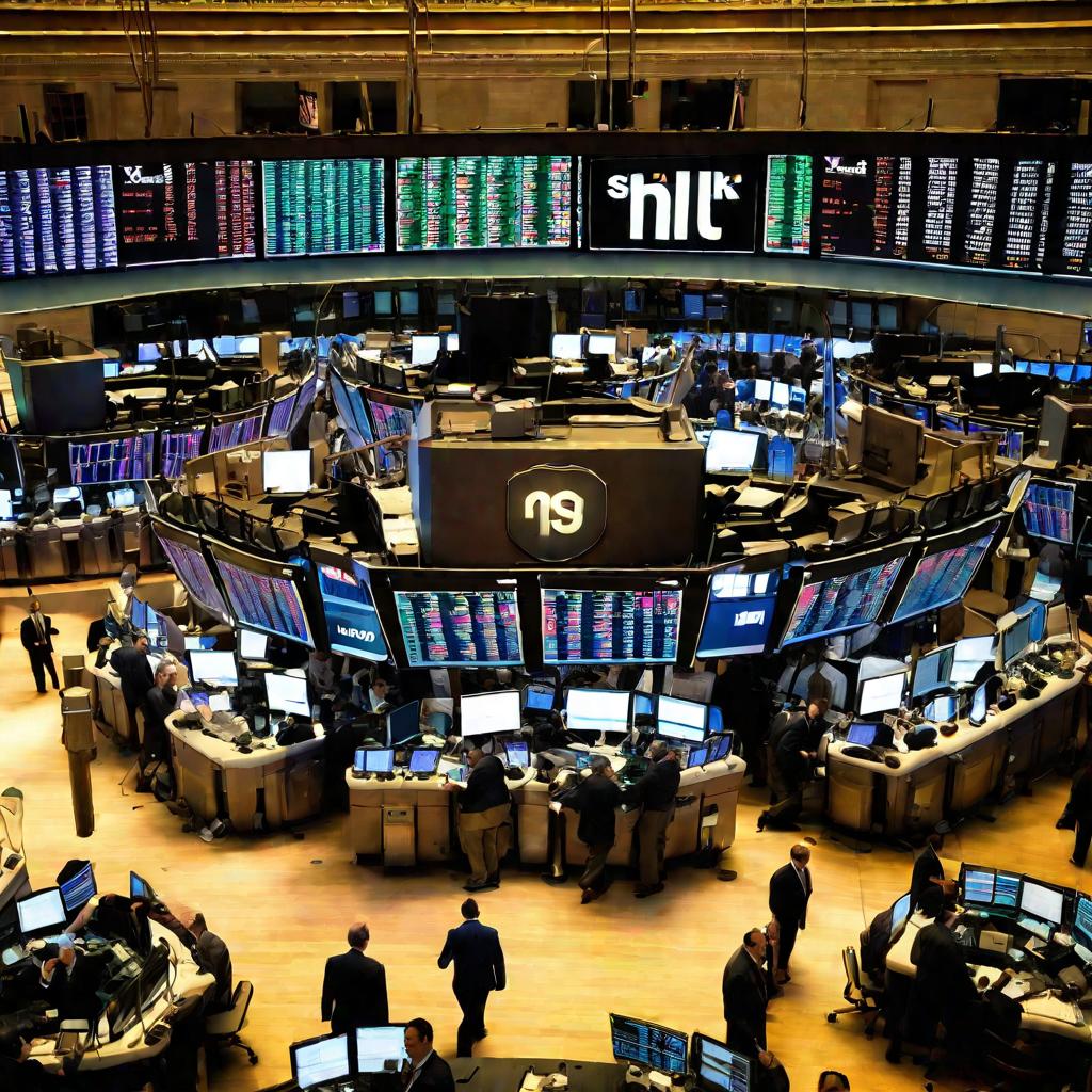 Фото торгового зала Нью-Йоркской фондовой биржи