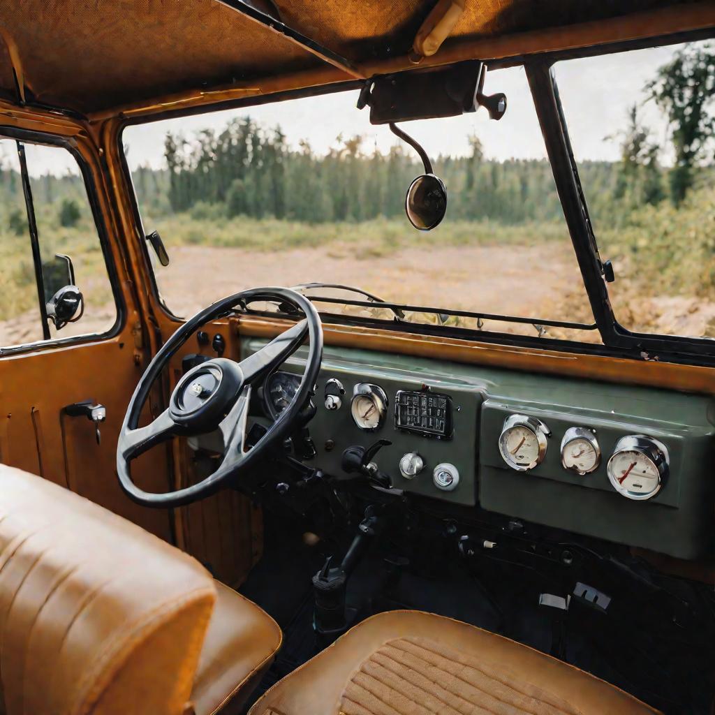 Интерьер водительского места в классическом УАЗе 469