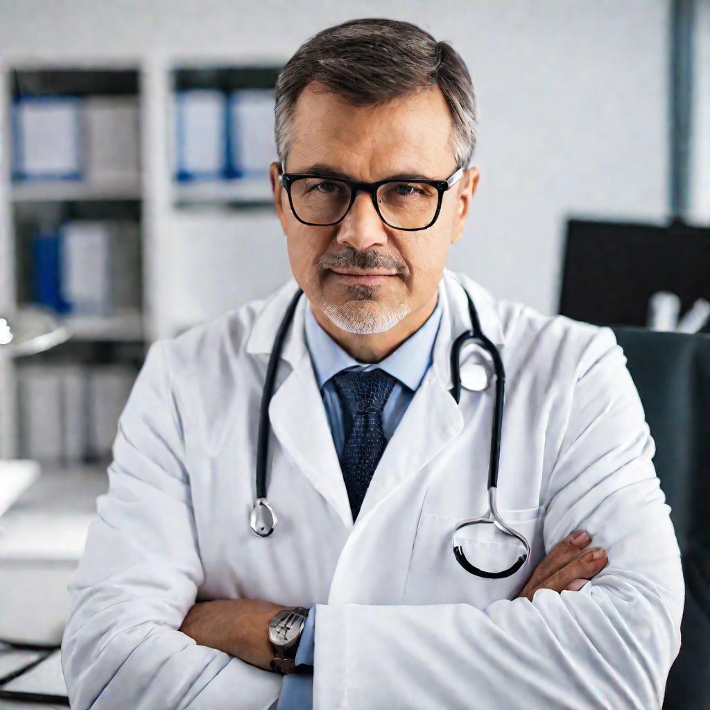 Портрет врача-онколога в белом халате