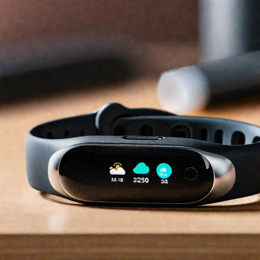 Фитнес-трекер Mi Band 2 черного цвета и его аксессуары для зарядки