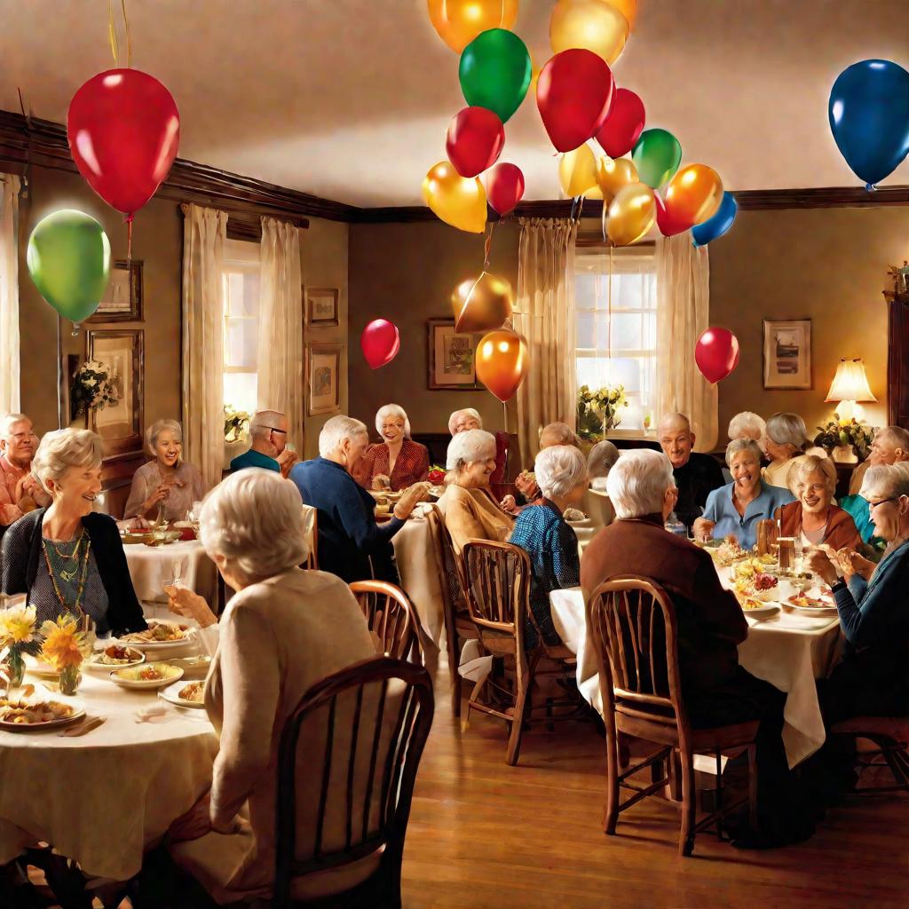 Пенсионеры празднуют выход на пенсию