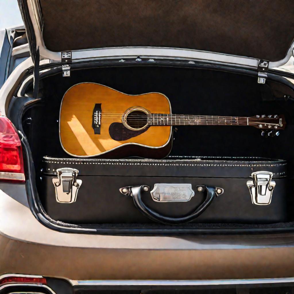 Чехол для гитары в багажнике автомобиля