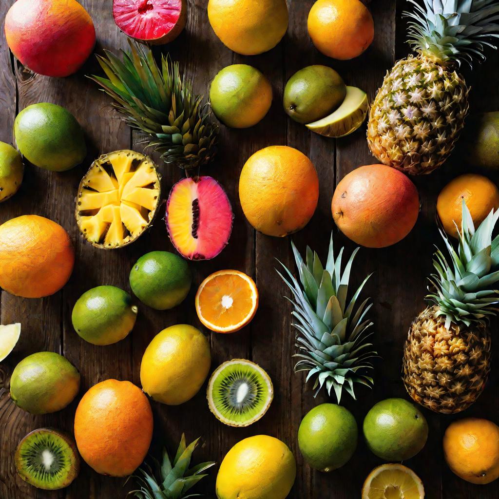 Экзотические тропические фрукты для коктейлей