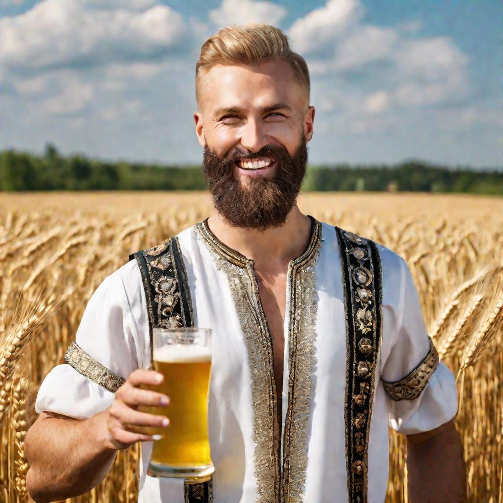 Украинец с кружкой пива