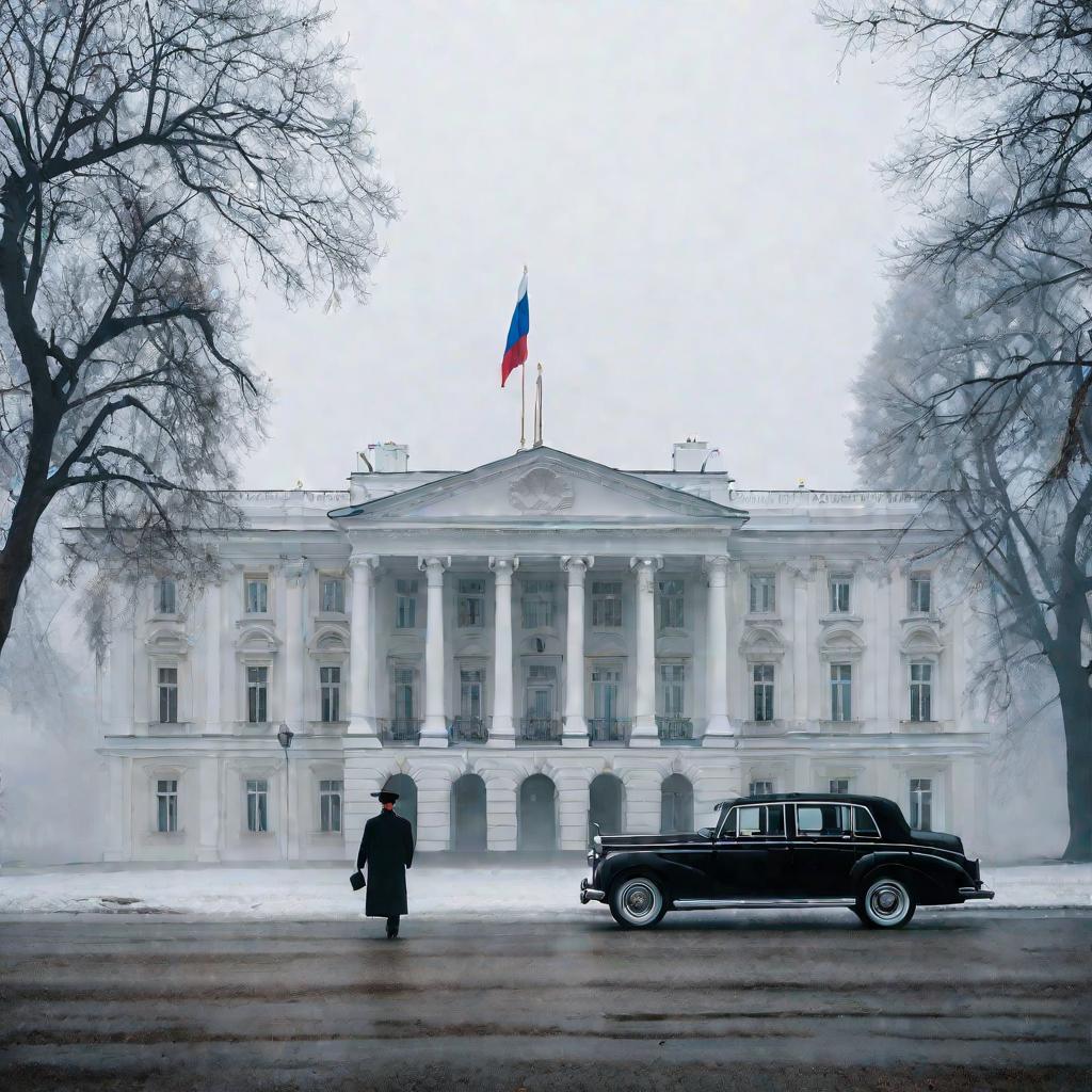 Приезд чиновника в Белый дом в тумане